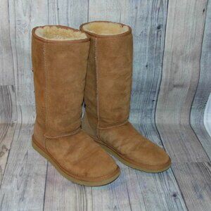 UGG Classic Tall Vintage Chestnut Sheepskin Boots Womens Size 9